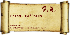 Friedl Mónika névjegykártya